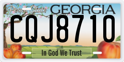 GA license plate CQJ8710