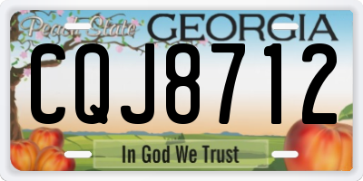 GA license plate CQJ8712