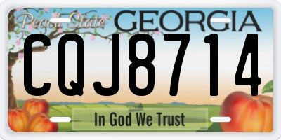 GA license plate CQJ8714