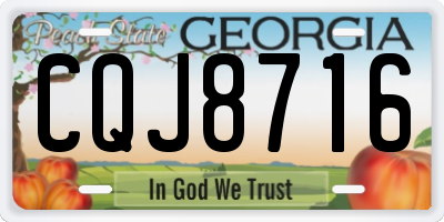 GA license plate CQJ8716