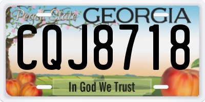 GA license plate CQJ8718