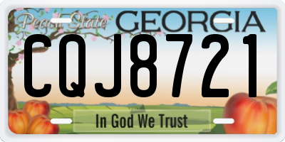 GA license plate CQJ8721