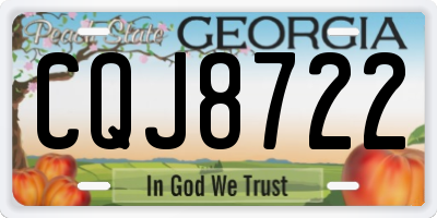 GA license plate CQJ8722