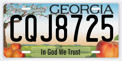 GA license plate CQJ8725