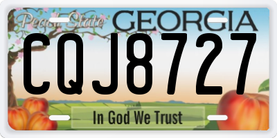 GA license plate CQJ8727