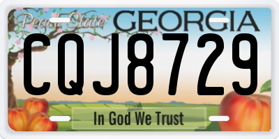 GA license plate CQJ8729