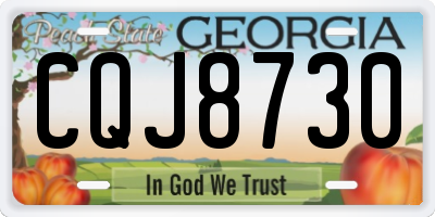 GA license plate CQJ8730