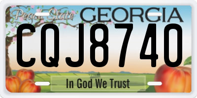 GA license plate CQJ8740