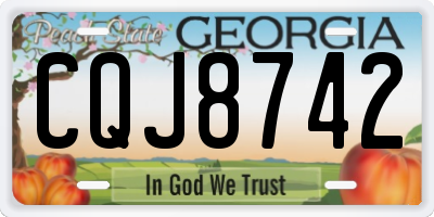 GA license plate CQJ8742