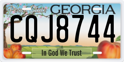 GA license plate CQJ8744
