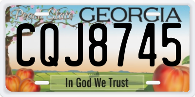 GA license plate CQJ8745