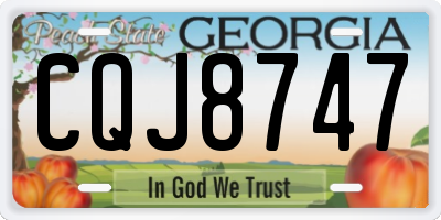 GA license plate CQJ8747