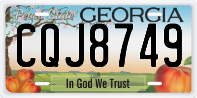 GA license plate CQJ8749