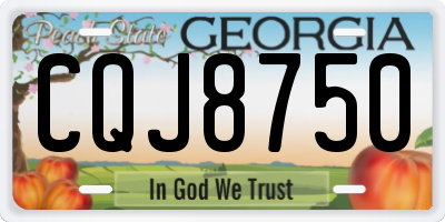 GA license plate CQJ8750