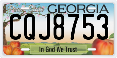 GA license plate CQJ8753