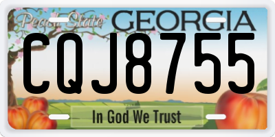 GA license plate CQJ8755