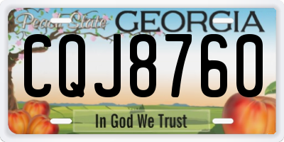 GA license plate CQJ8760
