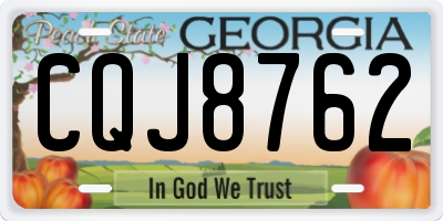 GA license plate CQJ8762