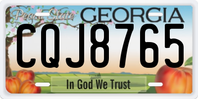 GA license plate CQJ8765