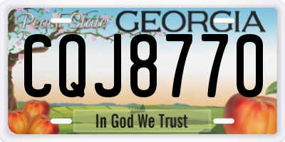 GA license plate CQJ8770