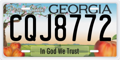 GA license plate CQJ8772