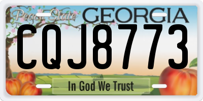 GA license plate CQJ8773