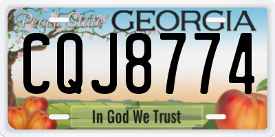 GA license plate CQJ8774