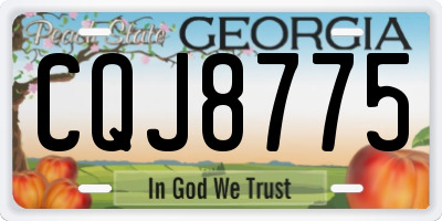 GA license plate CQJ8775