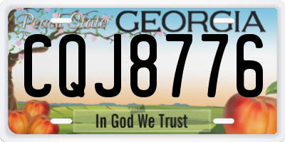 GA license plate CQJ8776