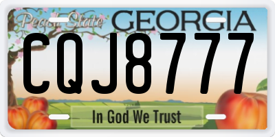 GA license plate CQJ8777