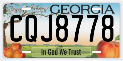 GA license plate CQJ8778