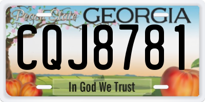 GA license plate CQJ8781