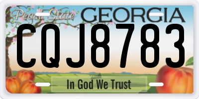 GA license plate CQJ8783