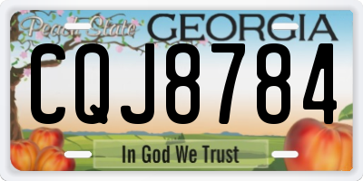 GA license plate CQJ8784