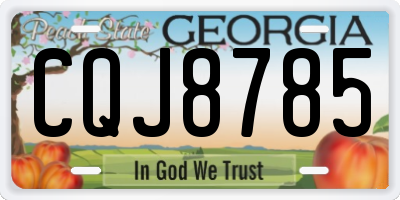 GA license plate CQJ8785