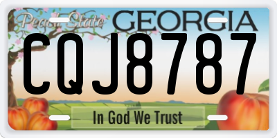 GA license plate CQJ8787