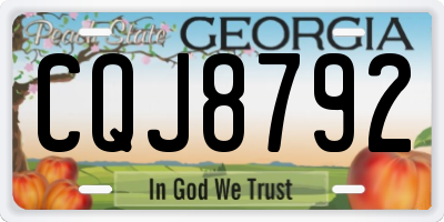 GA license plate CQJ8792