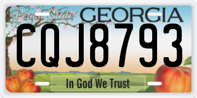 GA license plate CQJ8793