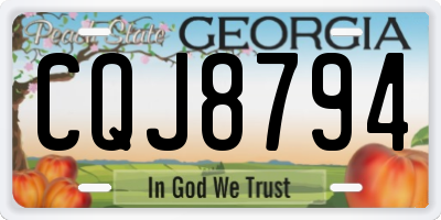 GA license plate CQJ8794