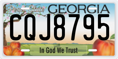 GA license plate CQJ8795