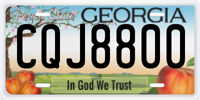 GA license plate CQJ8800
