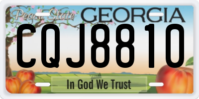 GA license plate CQJ8810