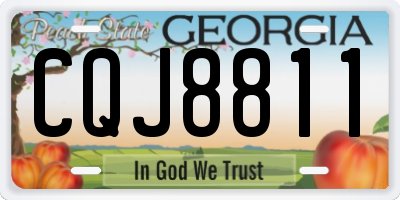 GA license plate CQJ8811