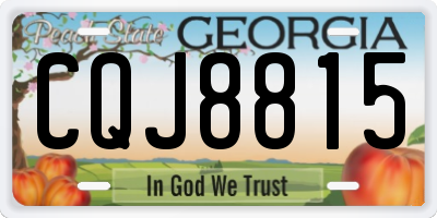 GA license plate CQJ8815