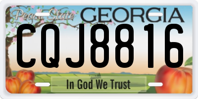 GA license plate CQJ8816