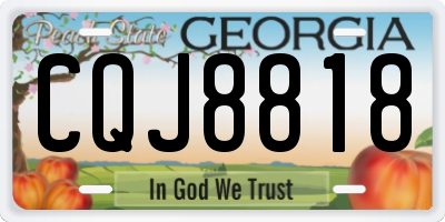 GA license plate CQJ8818