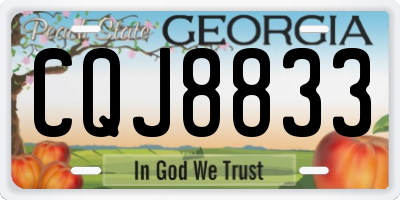 GA license plate CQJ8833
