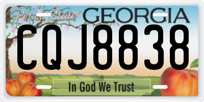 GA license plate CQJ8838