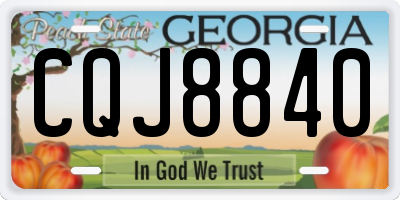 GA license plate CQJ8840