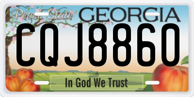 GA license plate CQJ8860